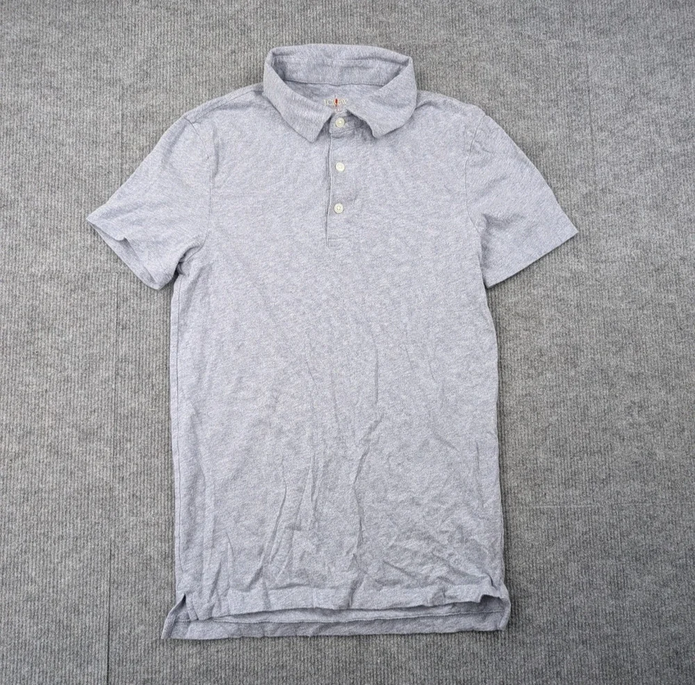 J Crew Oarsman Sueded Jersey Polo Men XS Slim Blue Preppy Timeless Classic Shirt